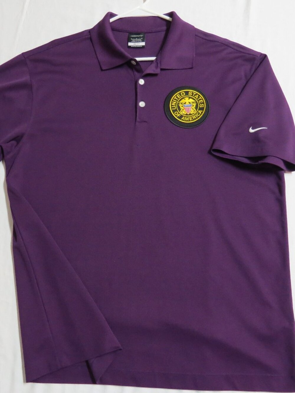 L-2XL USA Purple Nike Dri-Fit Men's db #A12 Golf Polo Shirt